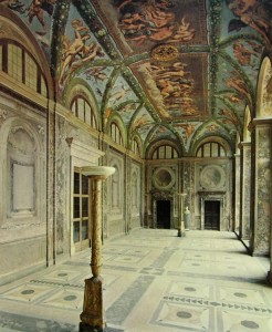 Raffaello Sanzio: Loggia della Psiche, Roma Farnesina (dimensioni pavimento m. 19,30 x 7,50).